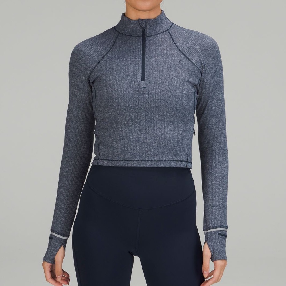 NWT It’s Rulu Run Cropped Half Zip *Ribbed - Picture 5 of 7